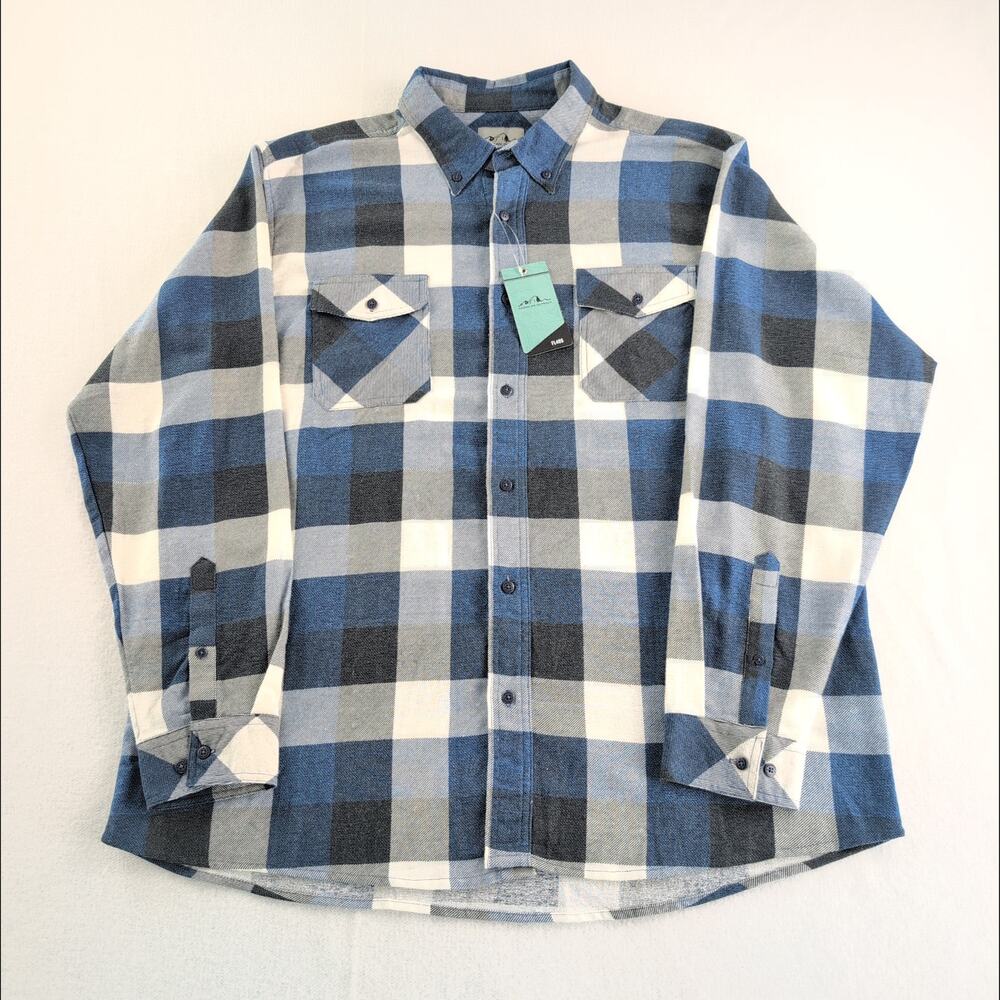 American Outback NWT Flannel Men's 2XL Button Down Shirt Plaid Long Sleeve
